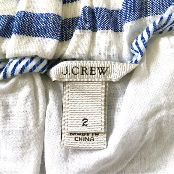 J Crew White & Blue Boardwalk Striped Linen Skirt - Picture 4 of 7